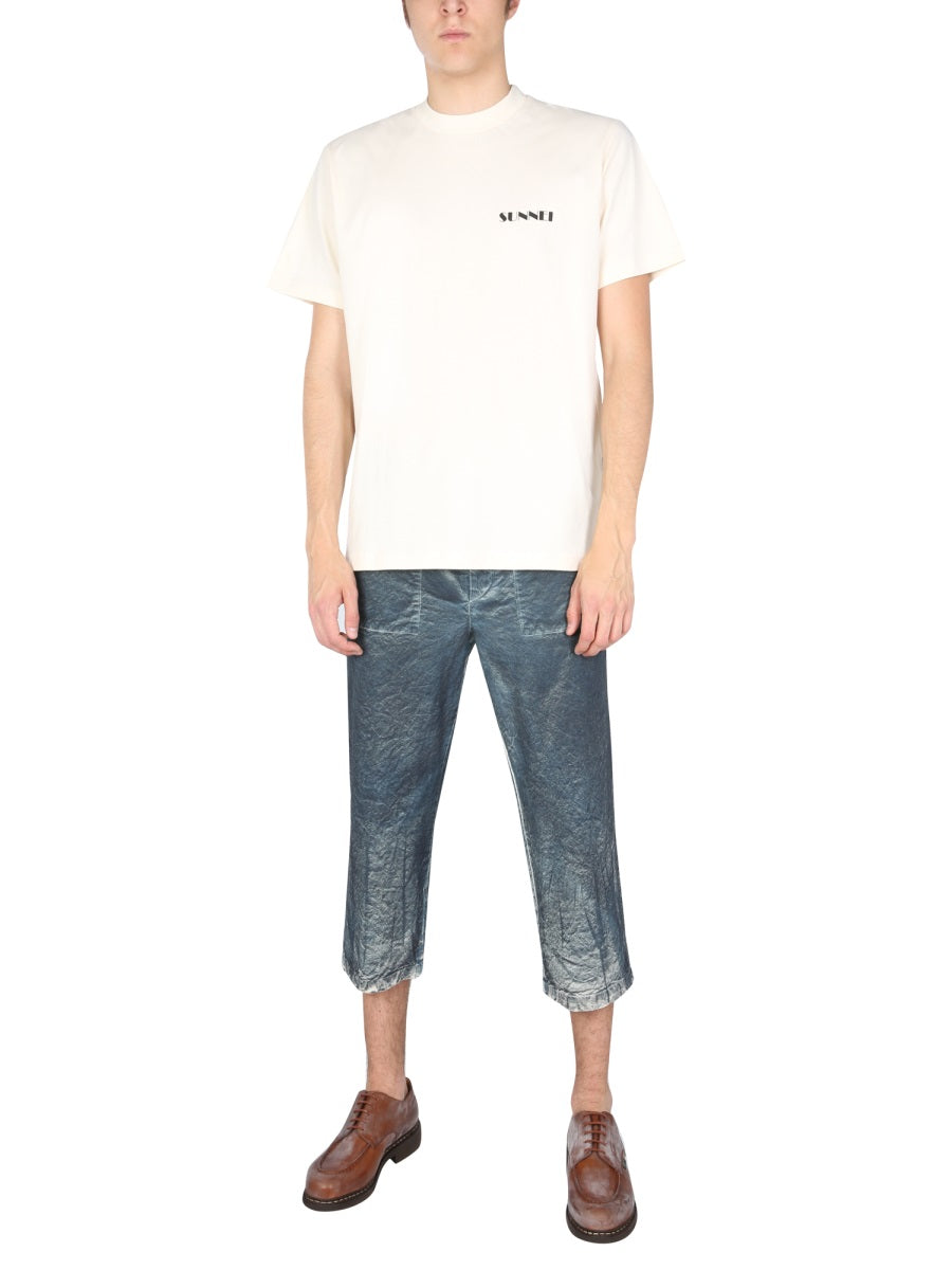 Sunnei Straight-cut Trousers — Blue, view 3