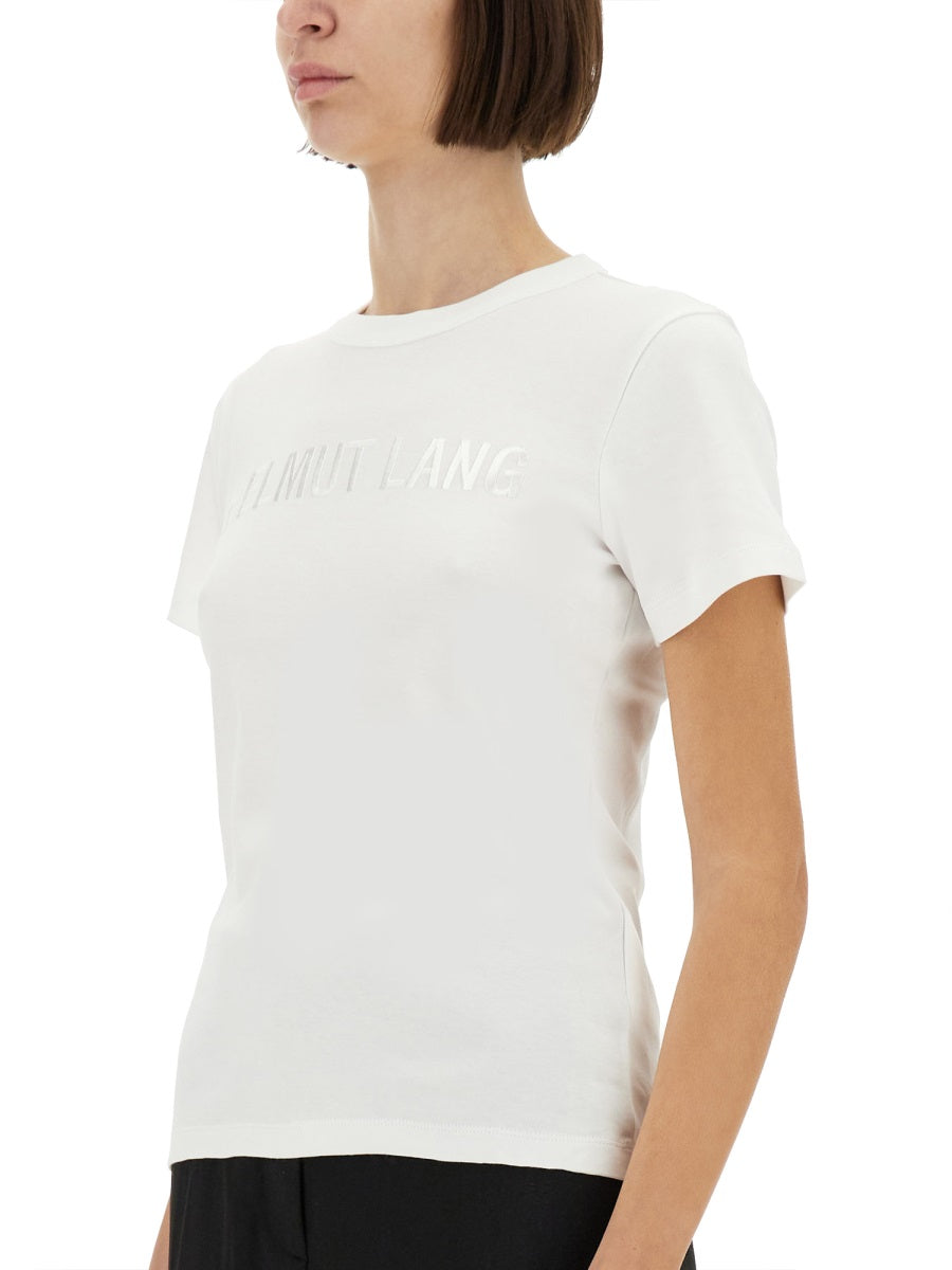 Helmut Lang Logo-Print Cotton T-Shirt — White, view 2