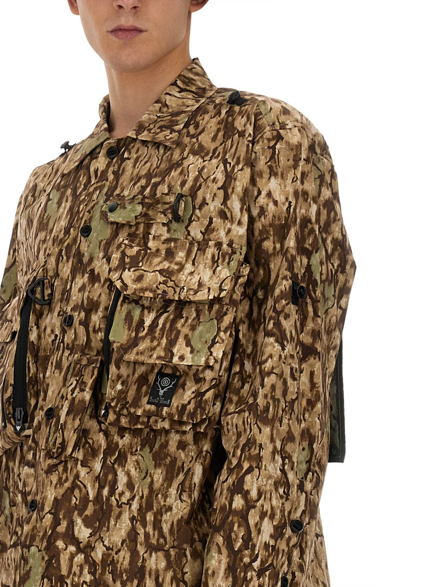 South2 West8 Camouflage Print Jacket — Multicolor, view 3