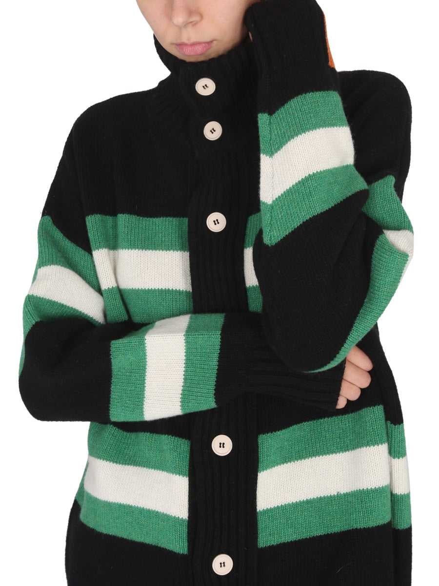 Right For Turtleneck Button-Closure Cardigan — Multicolor, view 3