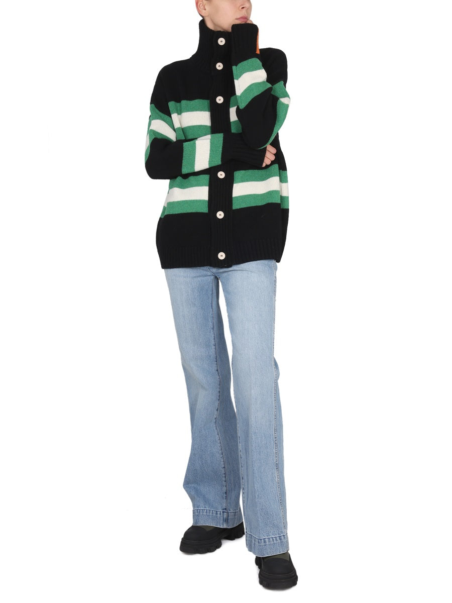 Right For Turtleneck Button-Closure Cardigan — Multicolor, view 4