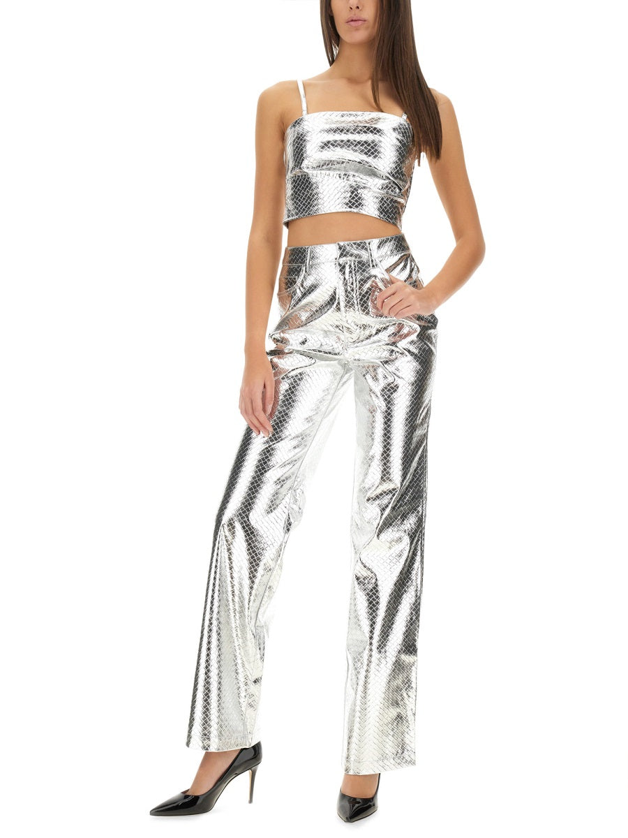 Rotate Birger Christensen Recycled Polyester Trousers — Silver, view 3