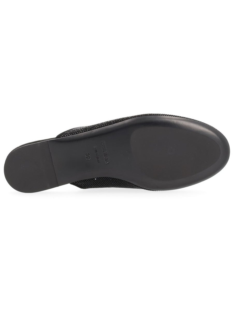 Premiata Leather With Rhinestones Slipper — Black, view 4