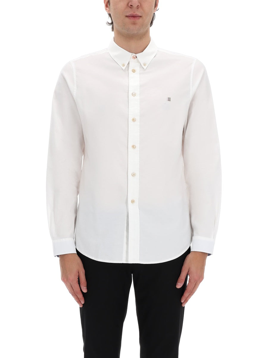 Ps Paul Smith Organic Cotton Tailored Fit Shirt — White, view 3