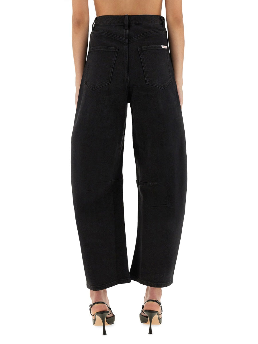 Self-Portrait Barrel Leg Jeans — Black by Self-Portrait