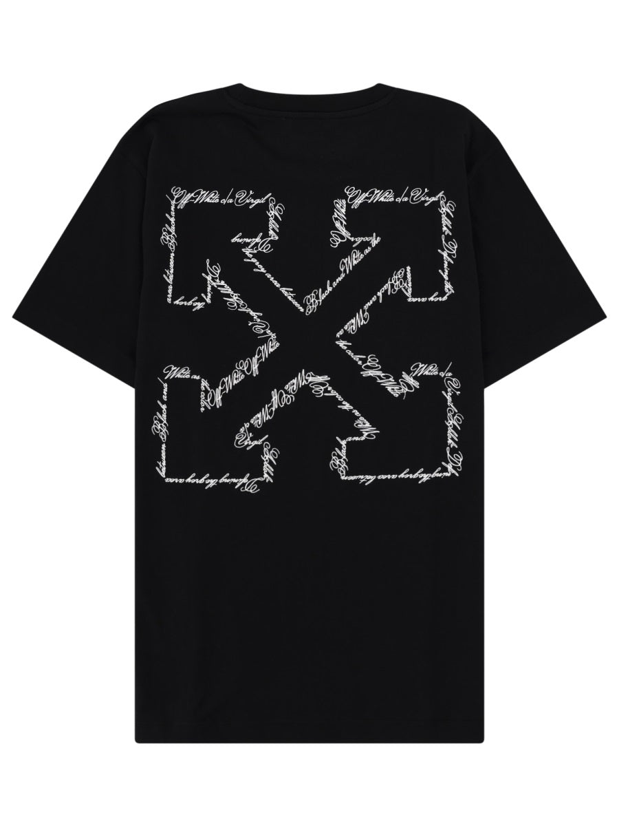 Off-White Logo-Print Cotton T-Shirt — Black, view 2