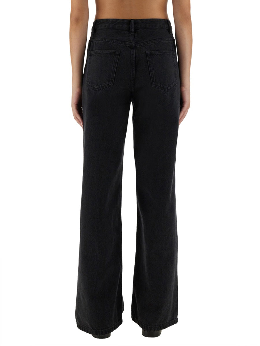 A.P.C. Wide Leg Cotton Jeans — Black by A.p.c.