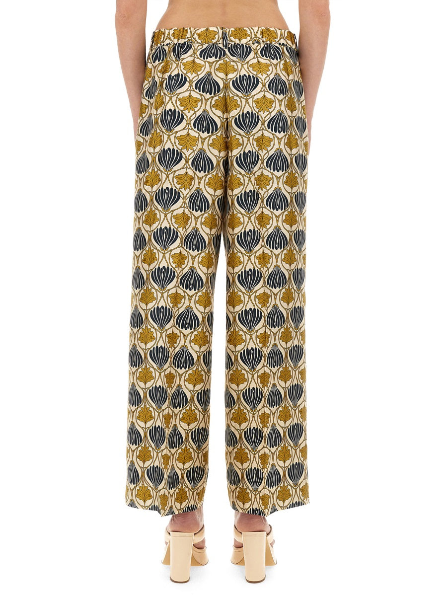'S Max Mara Silk Wide-Leg Trousers — Multicolor by 'S Max Mara