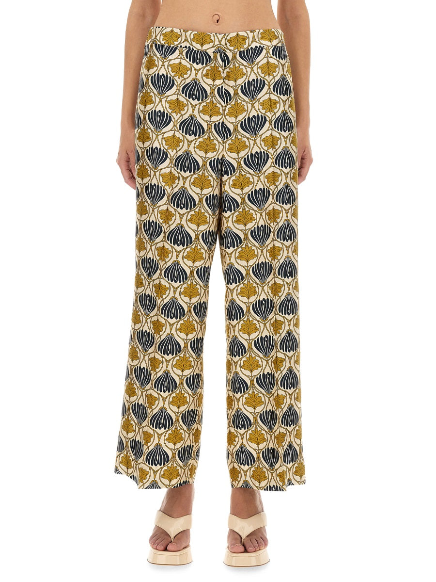 'S Max Mara Silk Wide-Leg Trousers — Multicolor, view 2