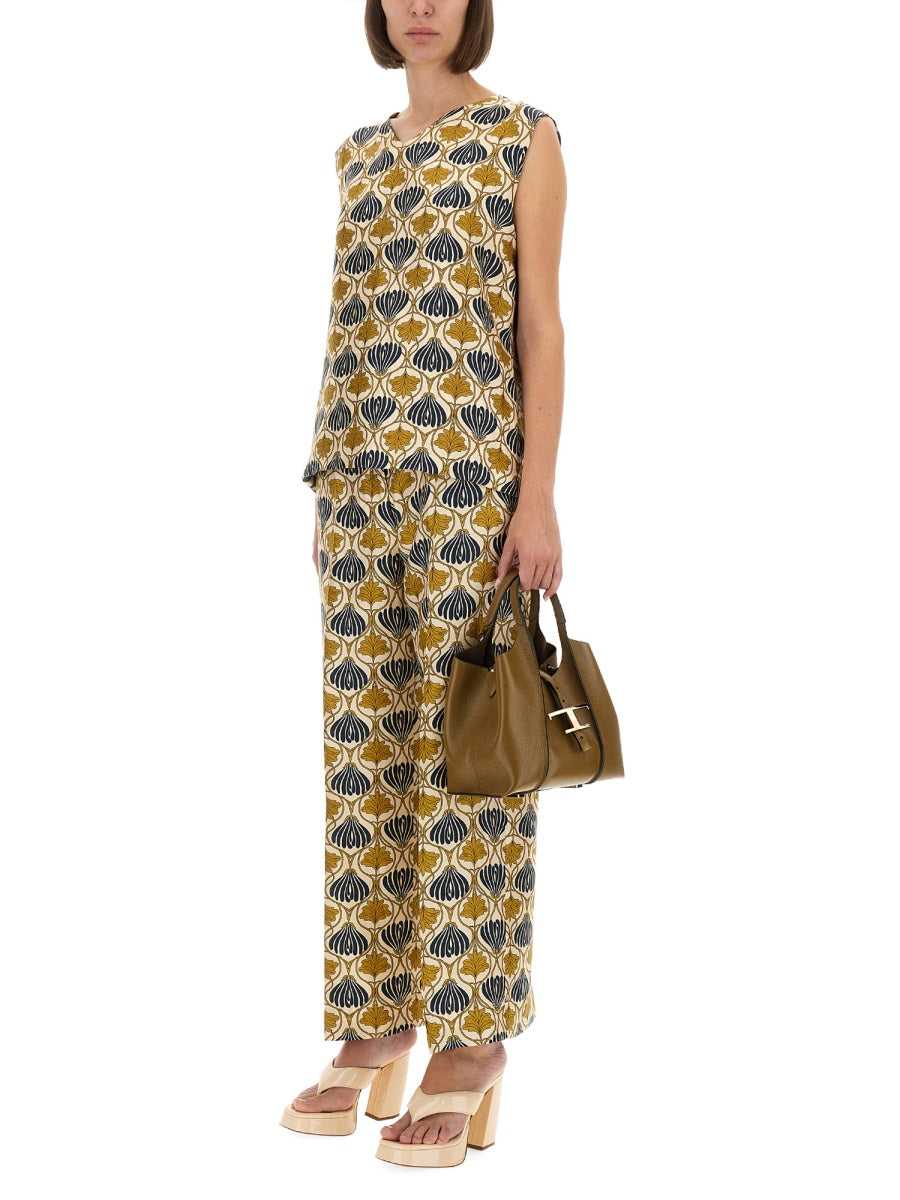 'S Max Mara Silk Wide-Leg Trousers — Multicolor, view 3
