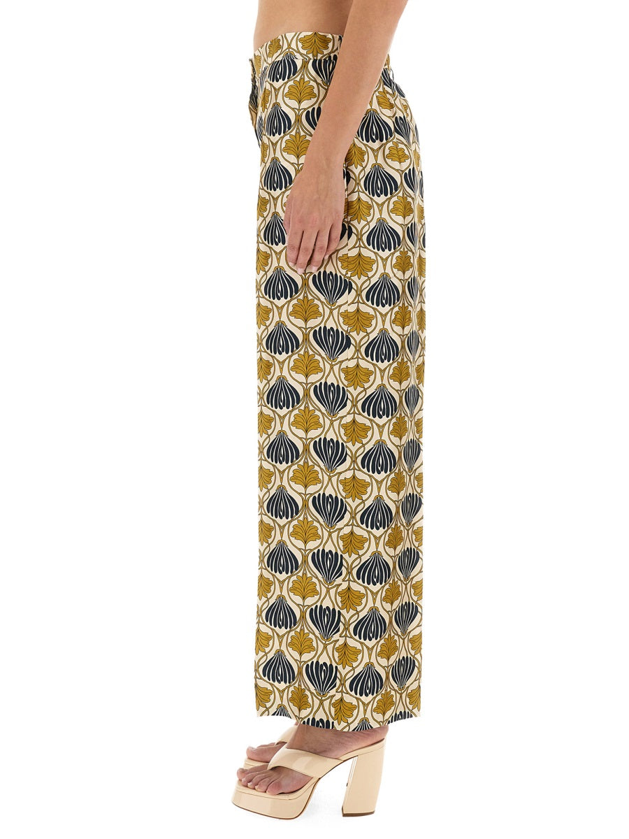 'S Max Mara Silk Wide-Leg Trousers — Multicolor, view 4