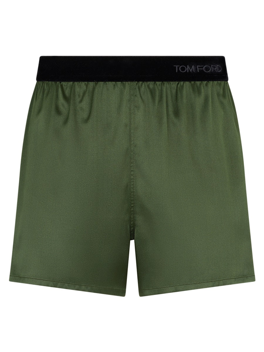 Tom Ford Silk Pajama Shorts — Green by Tom Ford