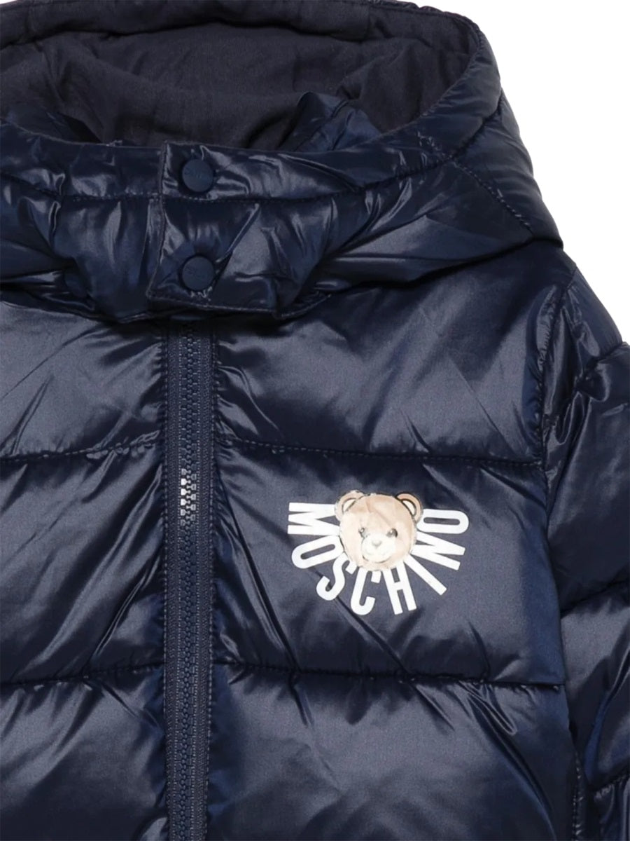 Moschino Logo-Detail Polyamide Jacket — Blue, view 3