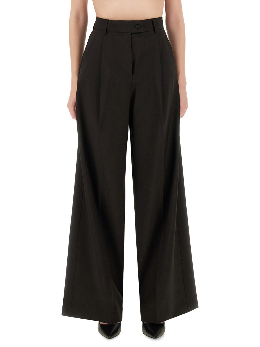 Sportmax Virgin Wool Trousers — Brown, view 2