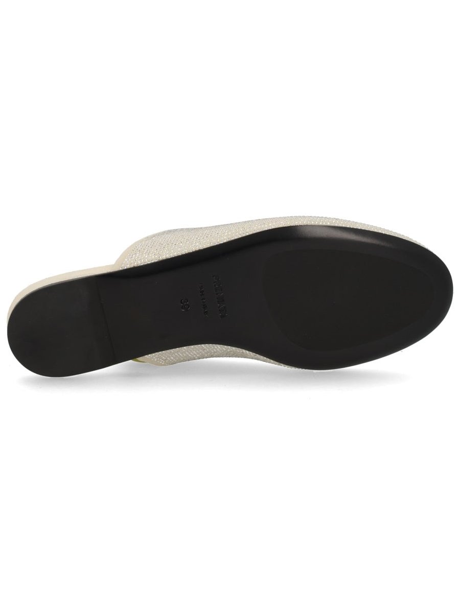 Premiata Rhinestone-Embellished Flat — Beige, view 4