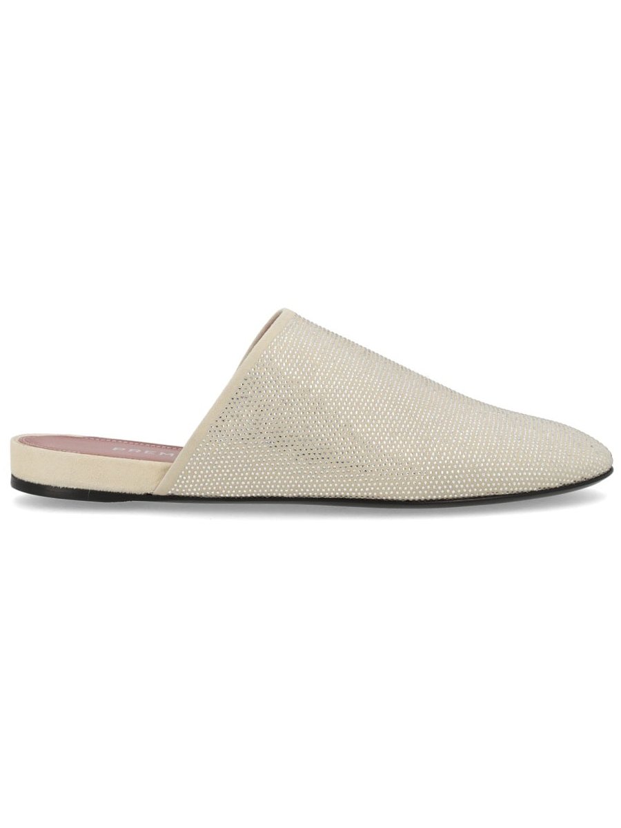 Premiata Rhinestone-Embellished Flat — Beige, view 5