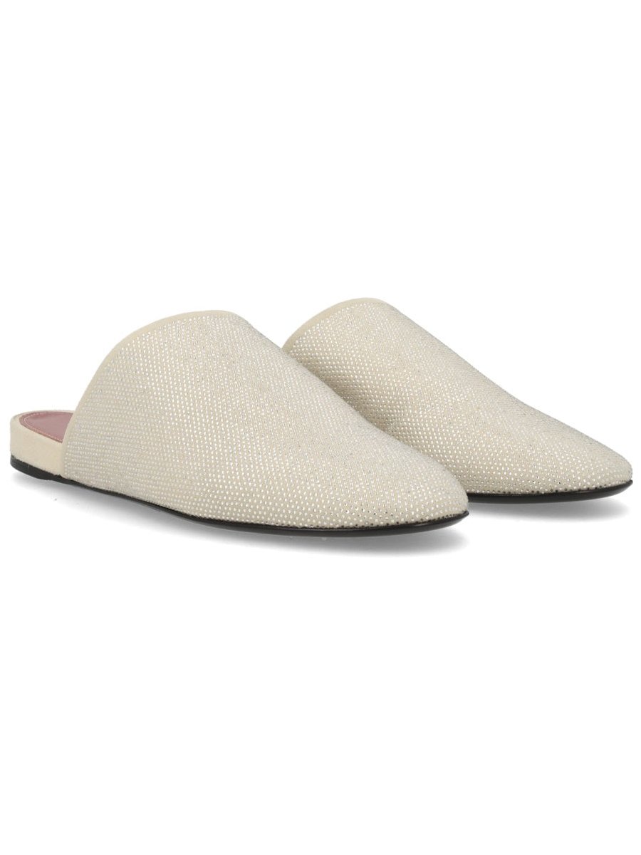 Premiata Rhinestone-Embellished Flat — Beige, view 6