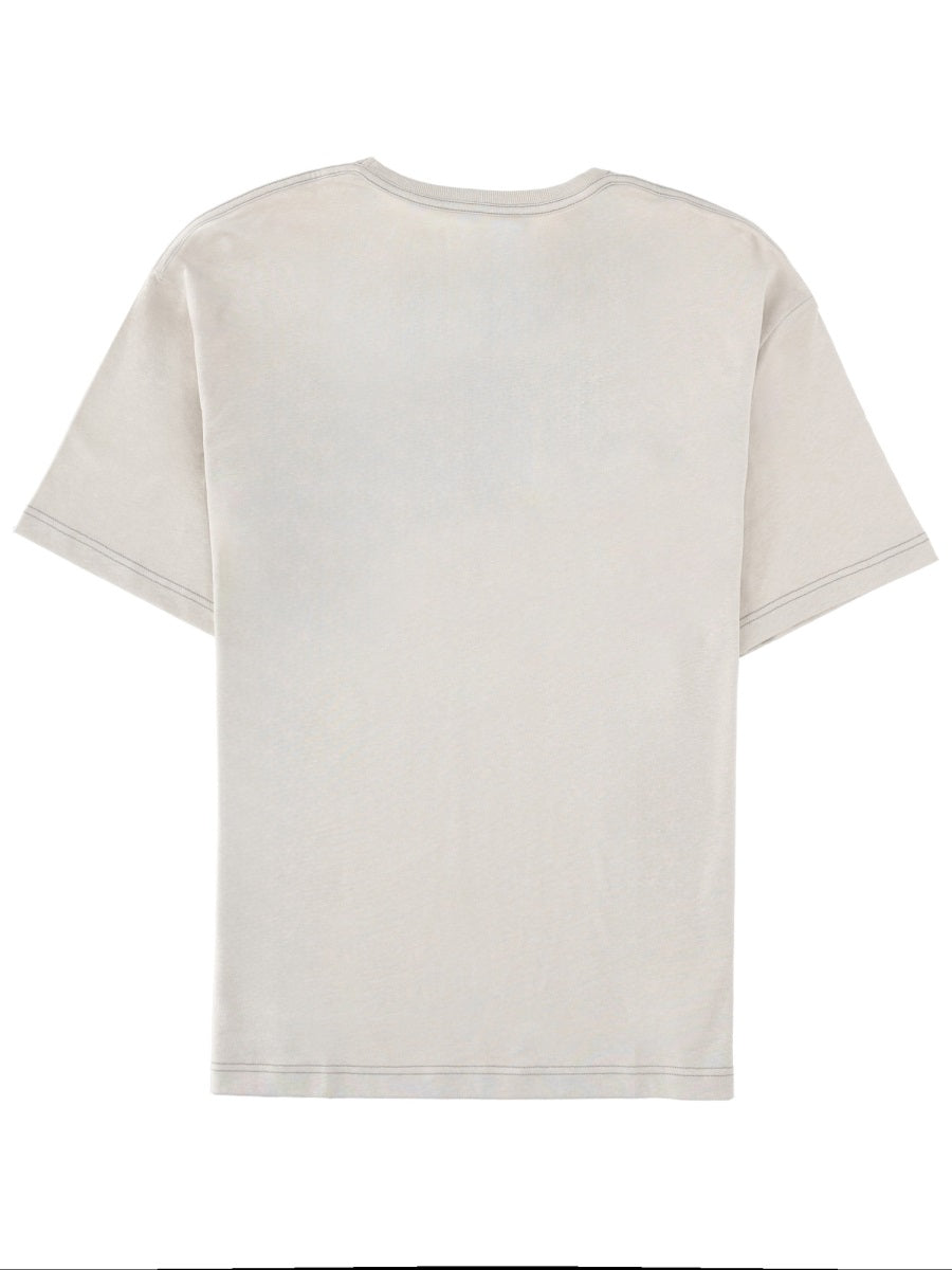 Lemaire Cotton-Linen Chest Pocket T-Shirt — White, view 2
