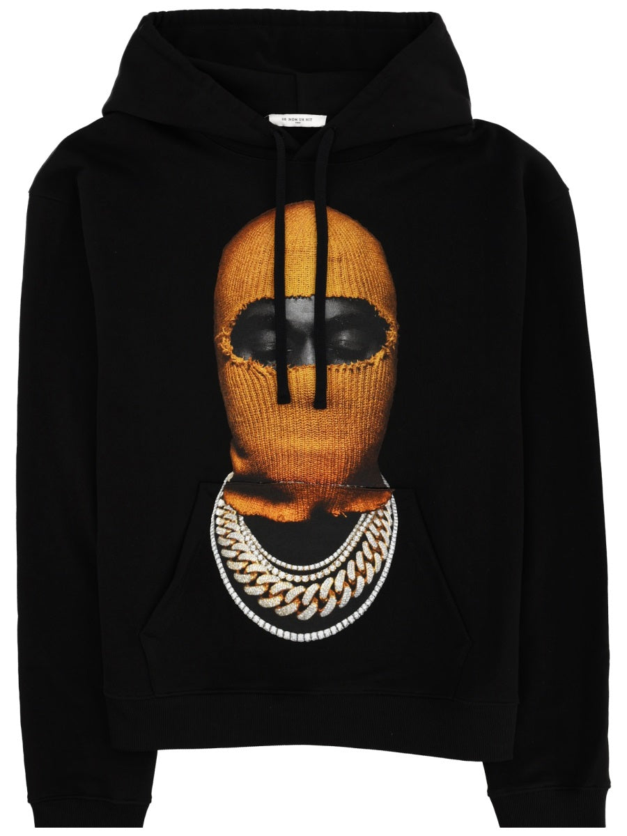 Ih Nom Uh Nit Printed Cotton Sweatshirt — Black by Ih Nom Uh Nit