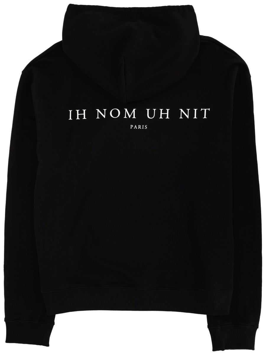 Ih Nom Uh Nit Printed Cotton Sweatshirt — Black, view 2