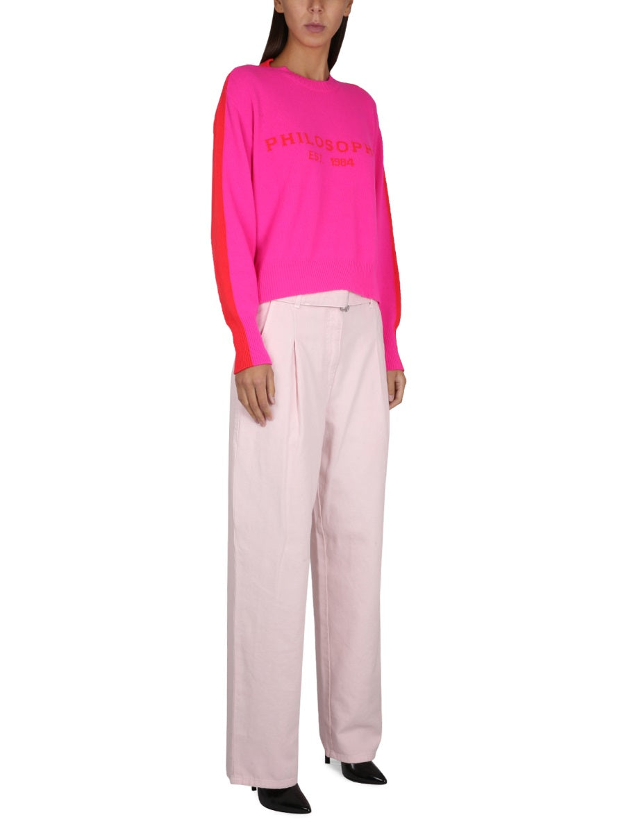 Philosophy Di Lorenzo Serafini Cotton Denim Jeans — Pink by Philosophy Di Lorenzo Serafini