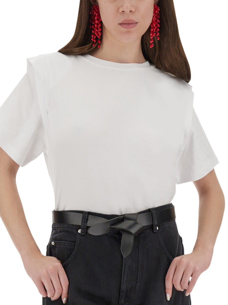 Isabel Marant Cotton Crew-Neck T-Shirt — White, view 2