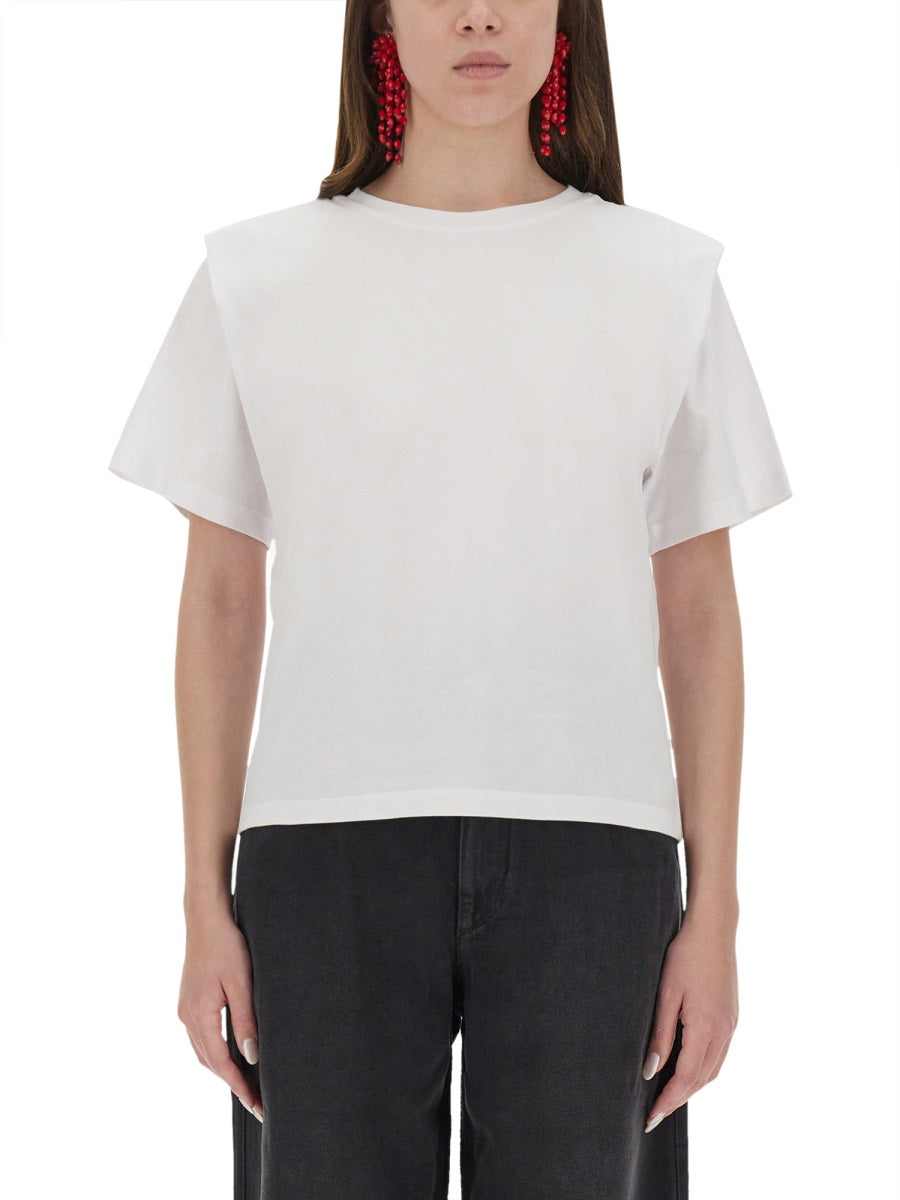 Isabel Marant Cotton Crew-Neck T-Shirt — White, view 3