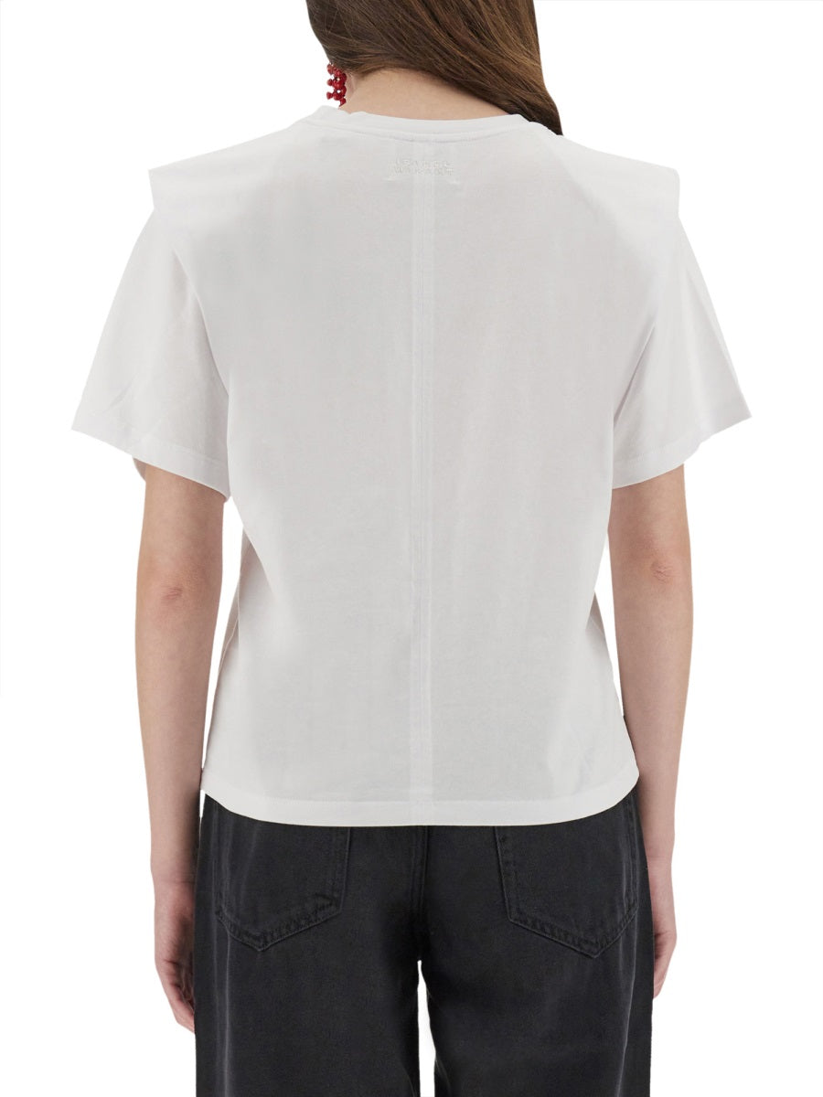 Isabel Marant Cotton Crew-Neck T-Shirt — White, view 4