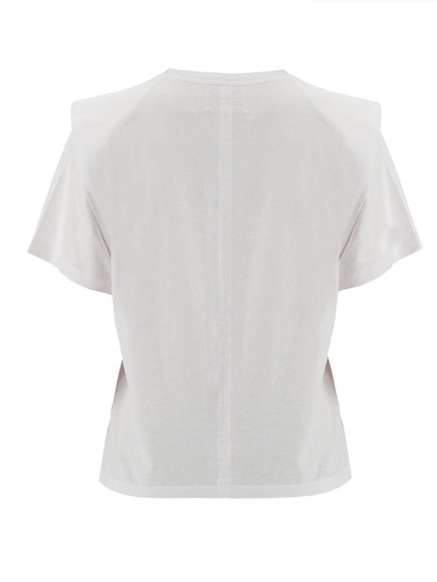 Isabel Marant Cotton Crew-Neck T-Shirt — White, view 6