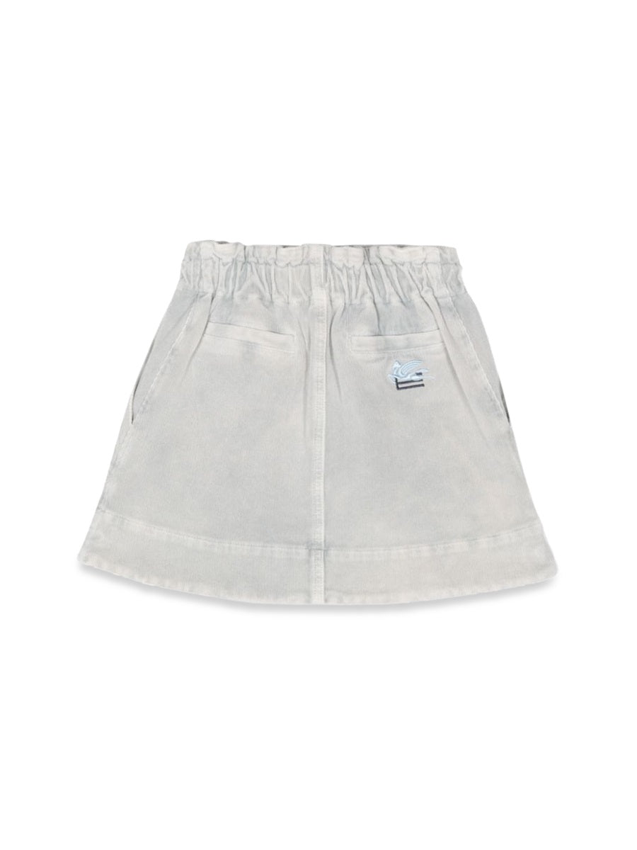 Etro Cotton-Elastane Blend Skirt — Blue, view 3