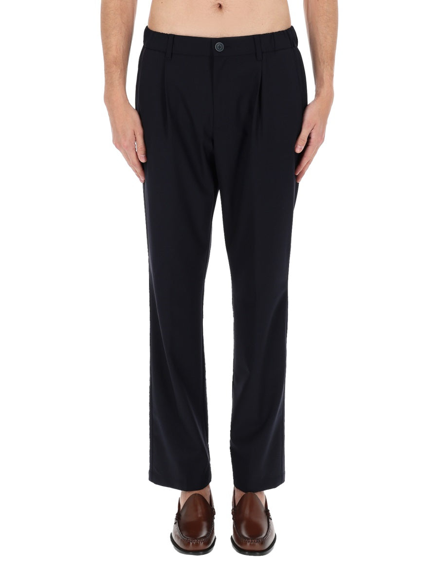 Herno Wool-Blend Trousers — Blue, view 6