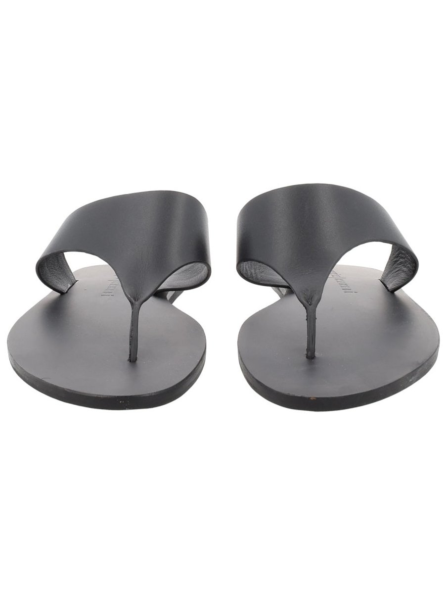 Manebi Goat Leather Sandals — Black by Manebi