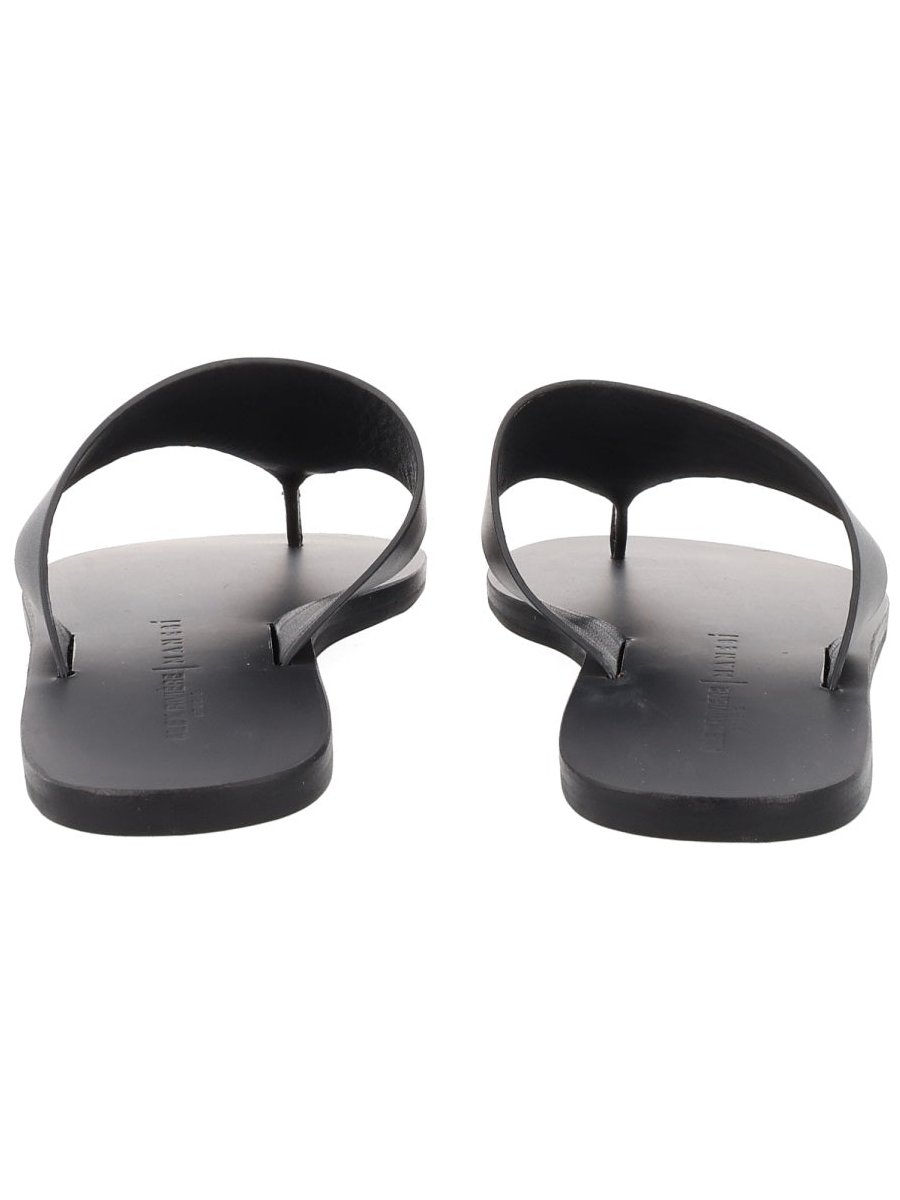 Manebi Goat Leather Sandals — Black, view 2