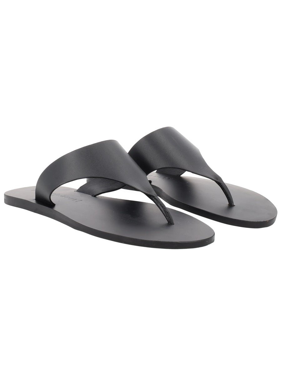 Manebi Goat Leather Sandals — Black, view 6
