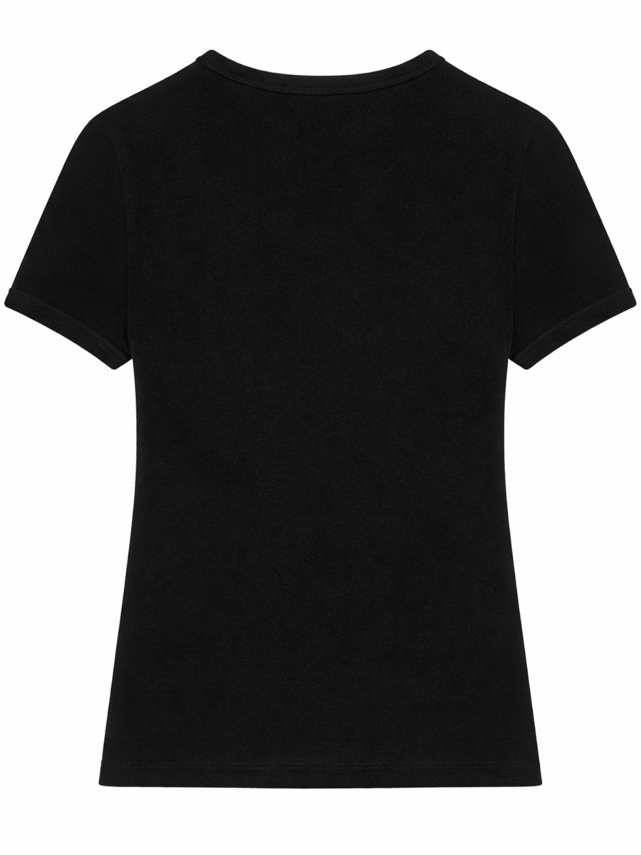 CourrèGes Viscose Spongy T-Shirt — Black, view 3
