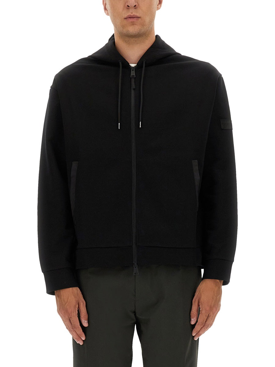 Premiata Cotton Zip Sweatshirt — Black, view 3