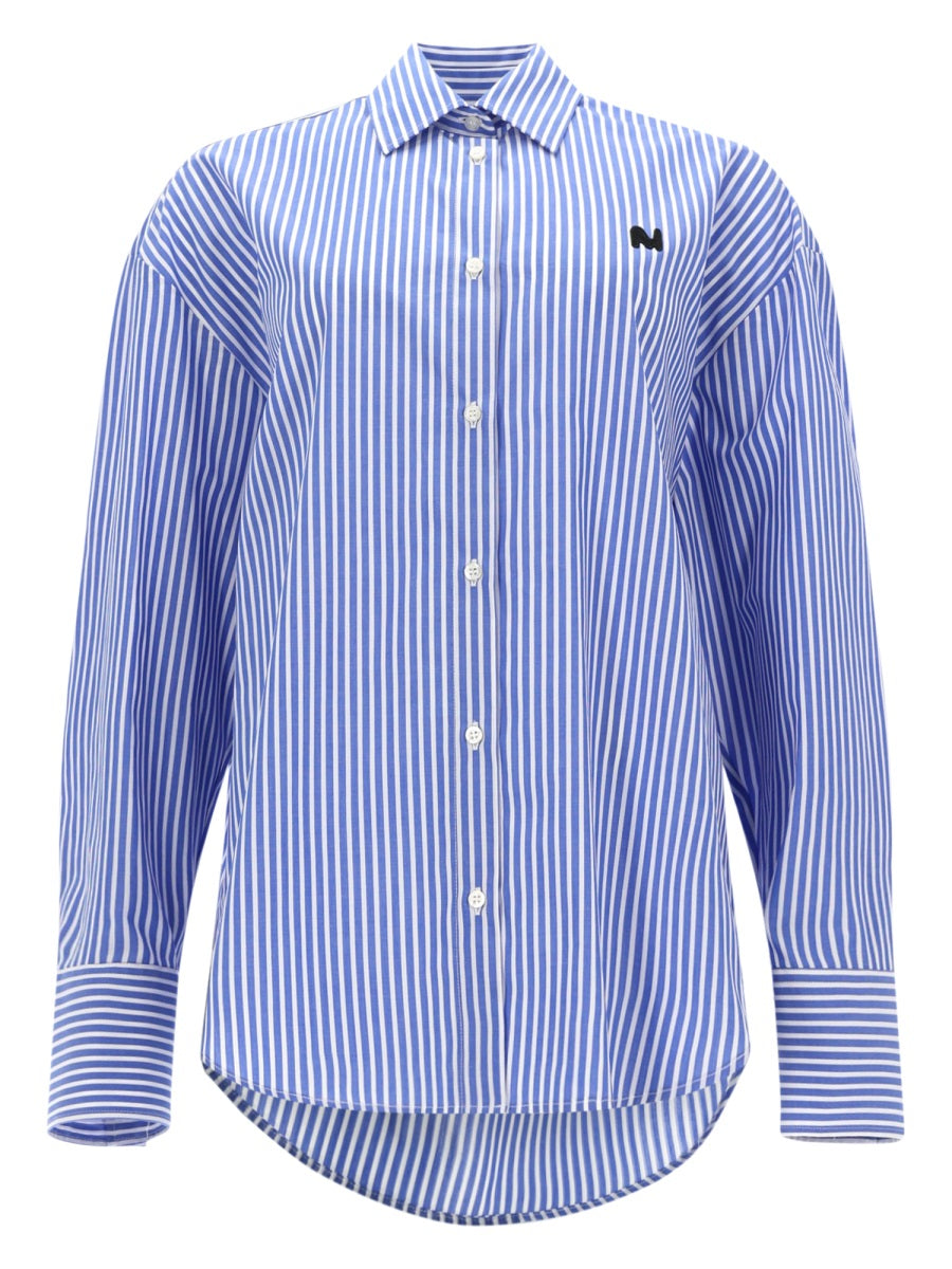 MSGM Logo Cotton Shirt — Blue by Msgm