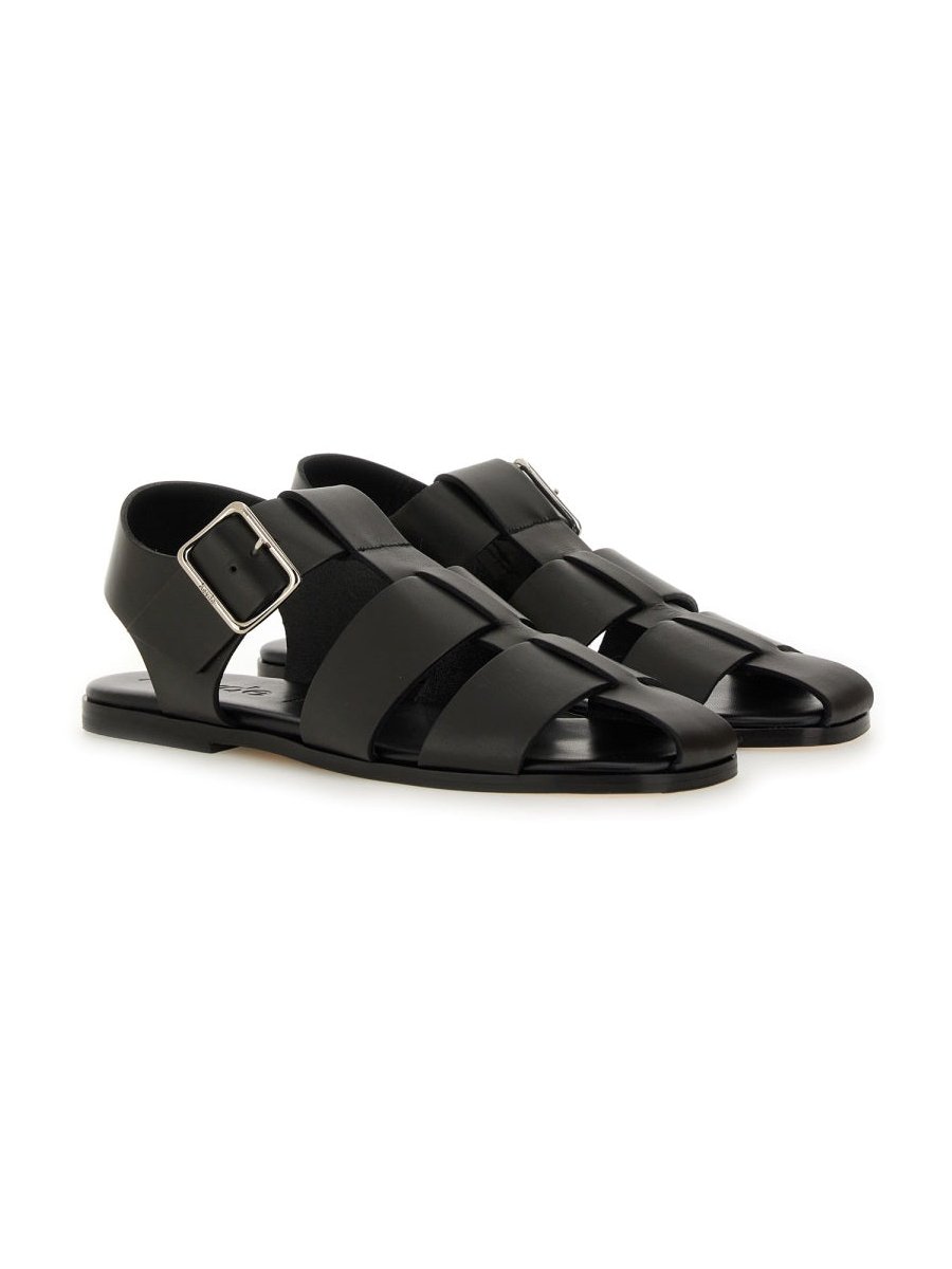 Aeyde Calf Leather Sandals — Black by Aeyde