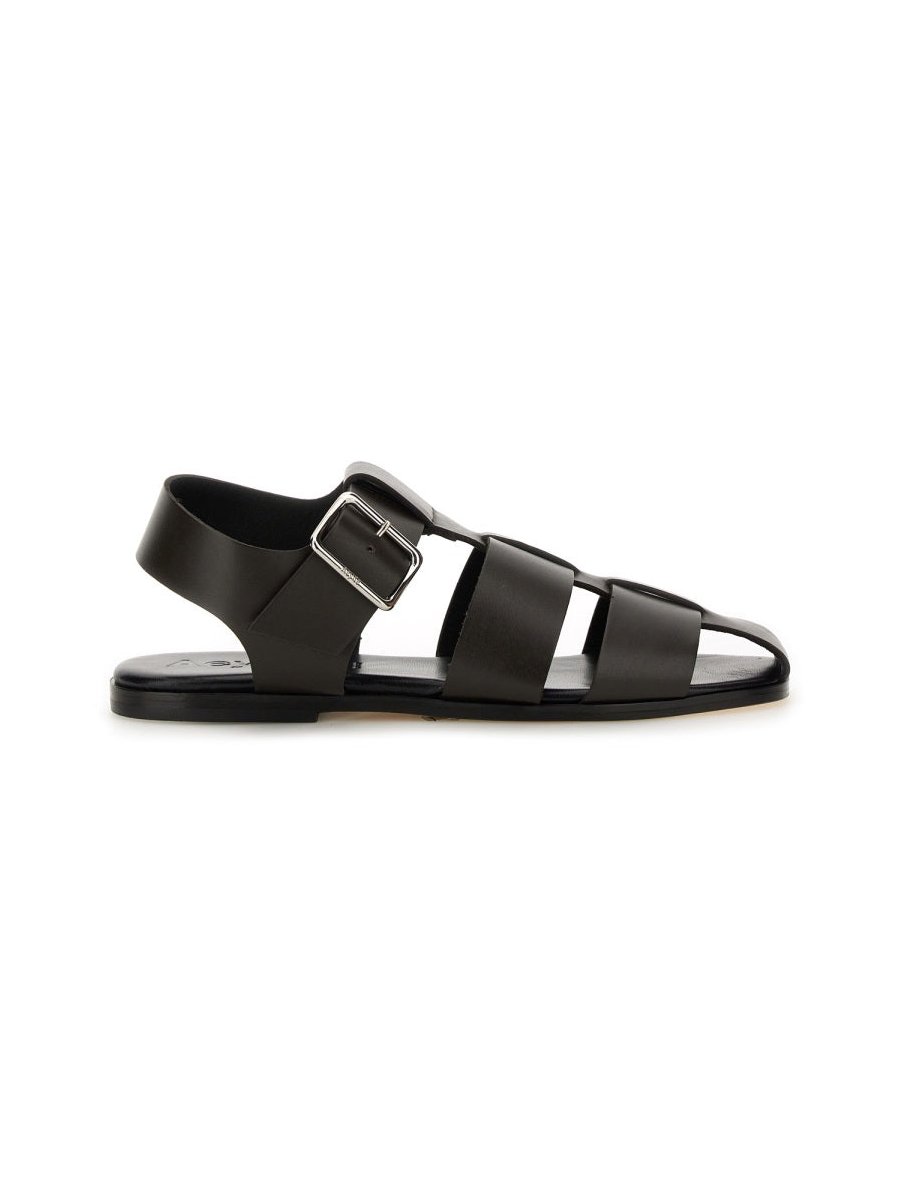 Aeyde Calf Leather Sandal — Brown, view 4