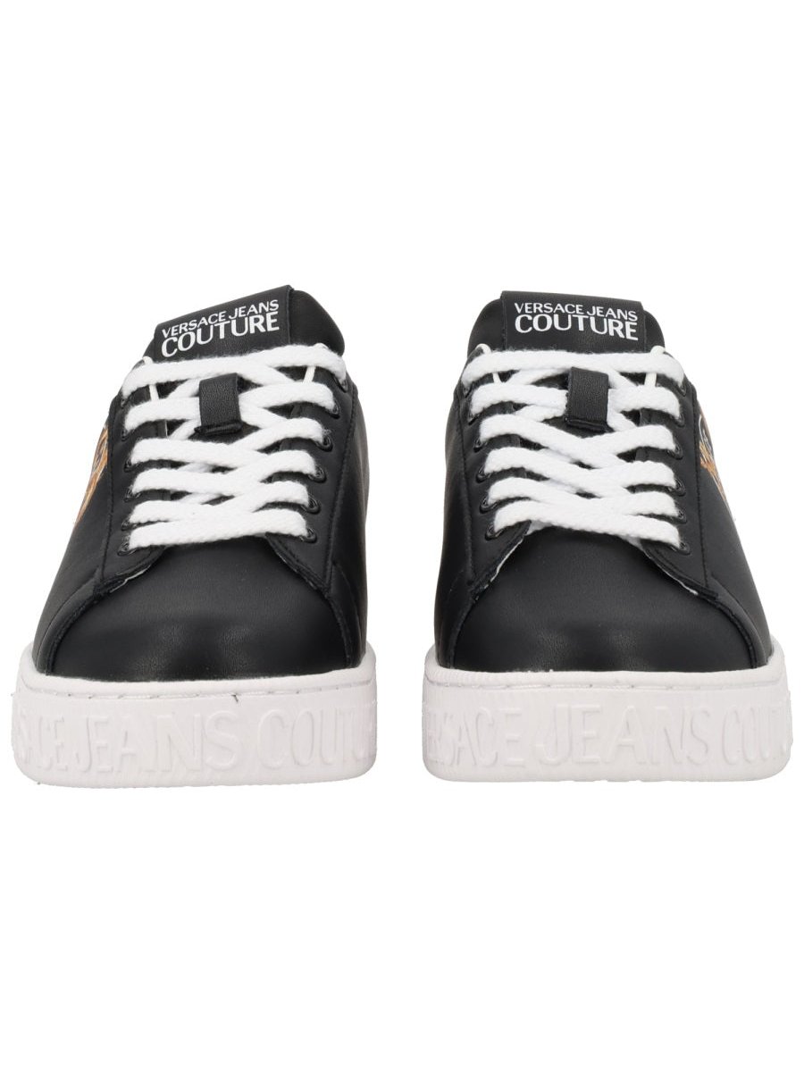 Versace Jeans Couture Wave Leather Sneaker — Black by Versace Jeans Couture