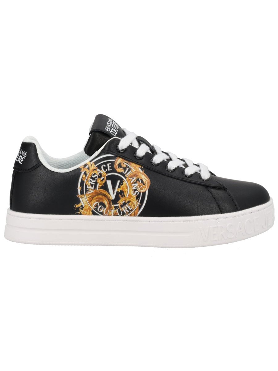 Versace Jeans Couture Wave Leather Sneaker — Black, view 5