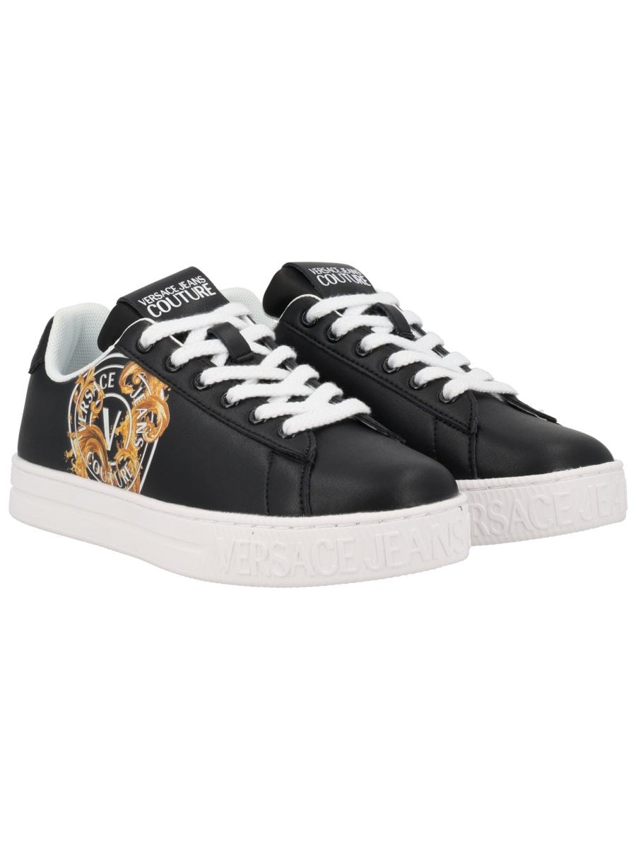 Versace Jeans Couture Wave Leather Sneaker — Black, view 6