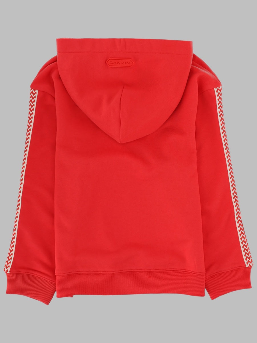 Lanvin Cotton Hooded Sweatshirt — Red, view 2