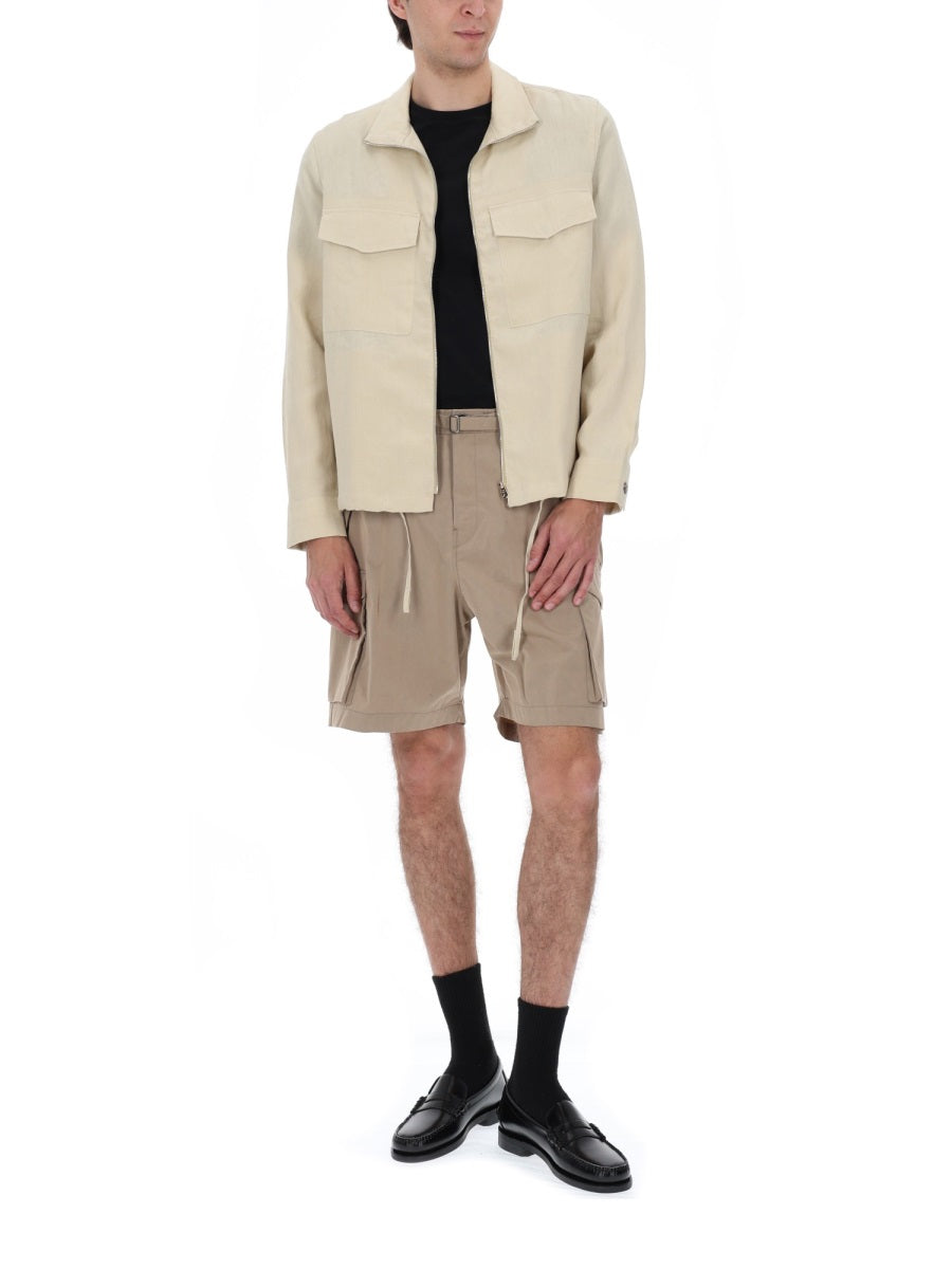 Ps Paul Smith Cotton-Blend Cargo Shorts — Brown, view 2