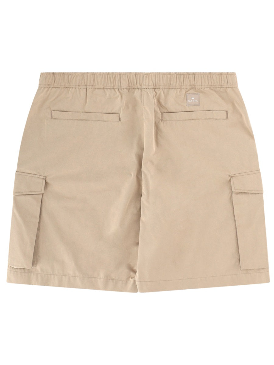 Ps Paul Smith Cotton-Blend Cargo Shorts — Brown, view 3