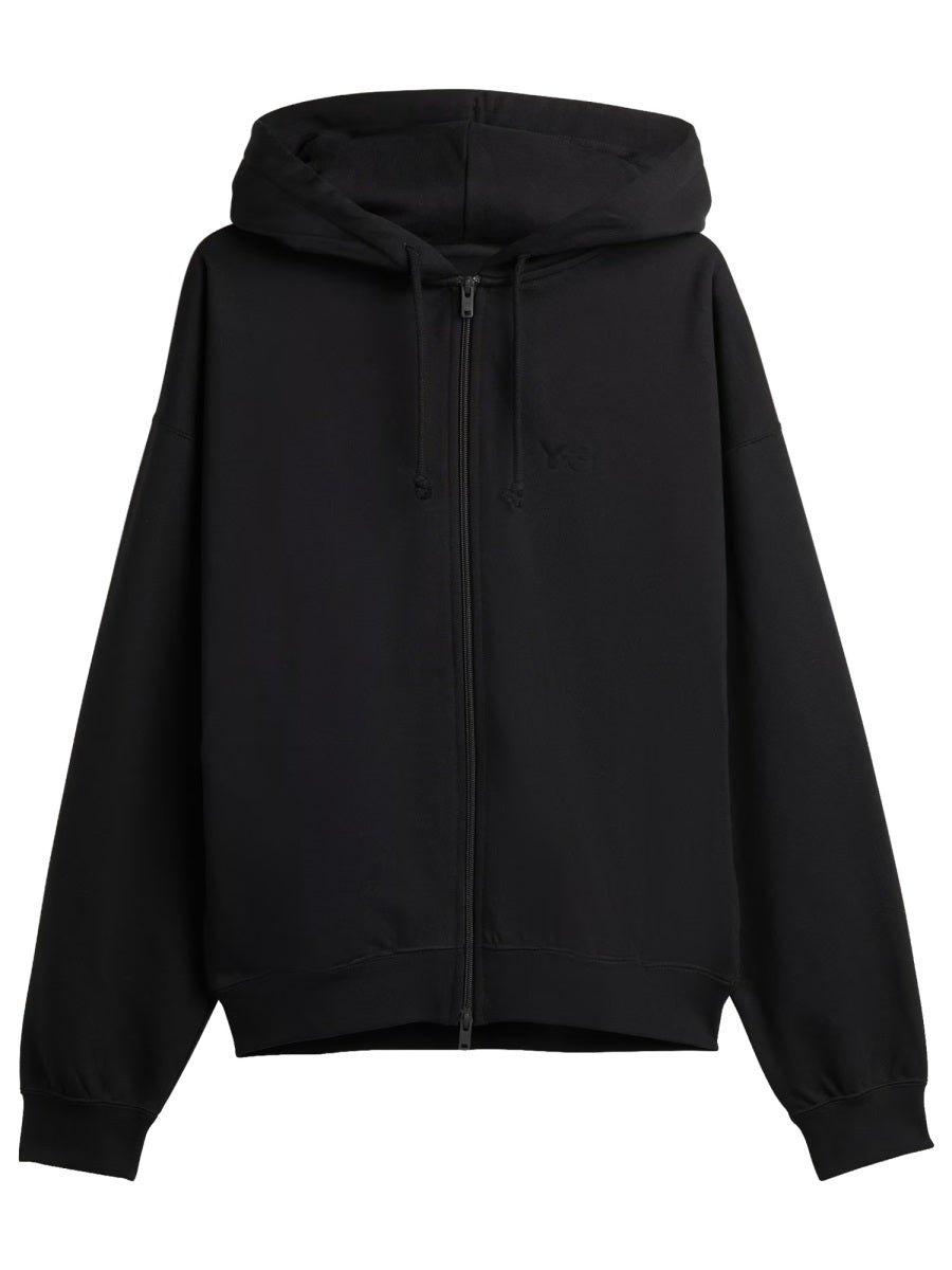 Adidas Cotton-Blend Hoodie Sweatshirt — Black, view 2