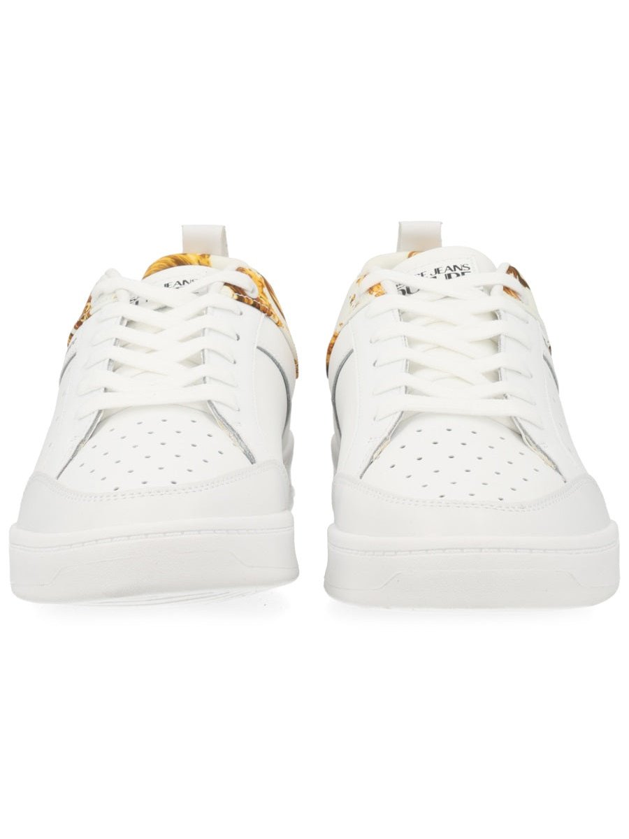 Versace Jeans Couture Woven Weave Motif Sneakers — White by Versace Jeans Couture