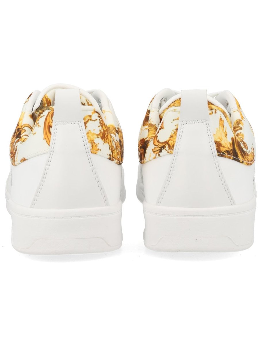 Versace Jeans Couture Woven Weave Motif Sneakers — White, view 2