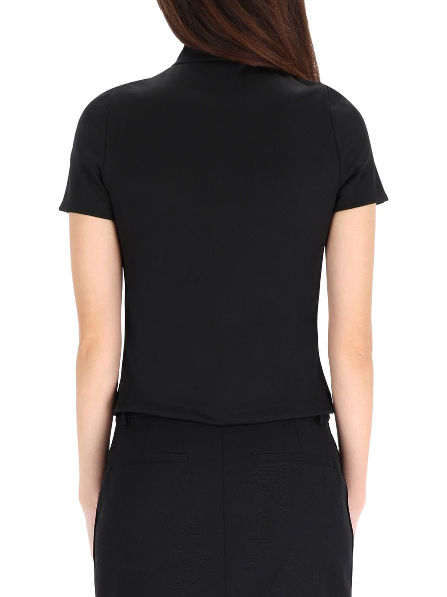 CourrèGes Interlock Polyester Shirt — Black by Courreges
