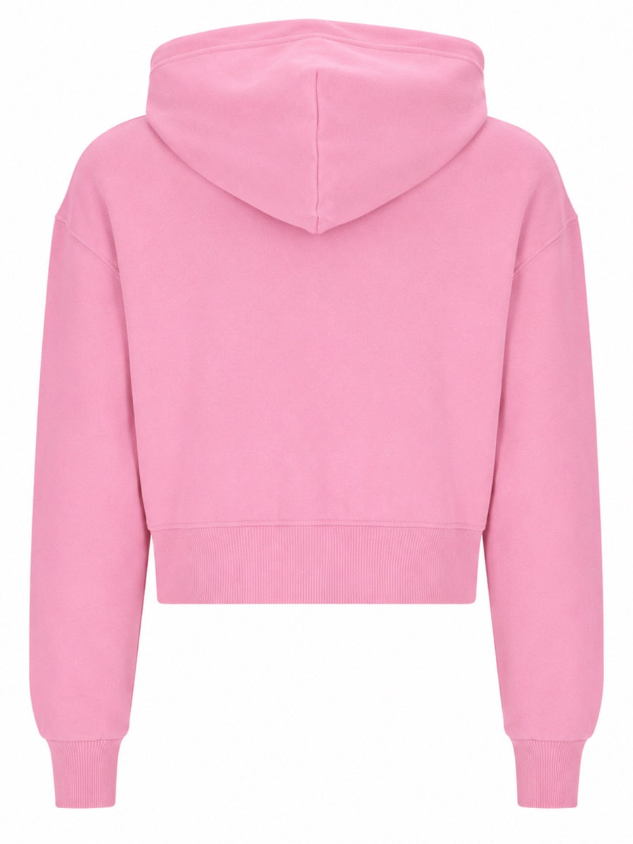 Versace Jeans Couture Cropped Cotton Sweatshirt — Pink, view 2